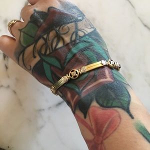 Vintage Fashion bracelet, 14k white & yellow gold